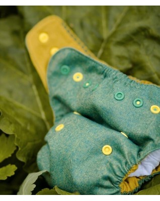 "Green Herringbone" Merino Wool Cover OS