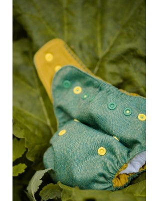 "Green Herringbone" Merino Wool Cover OS+